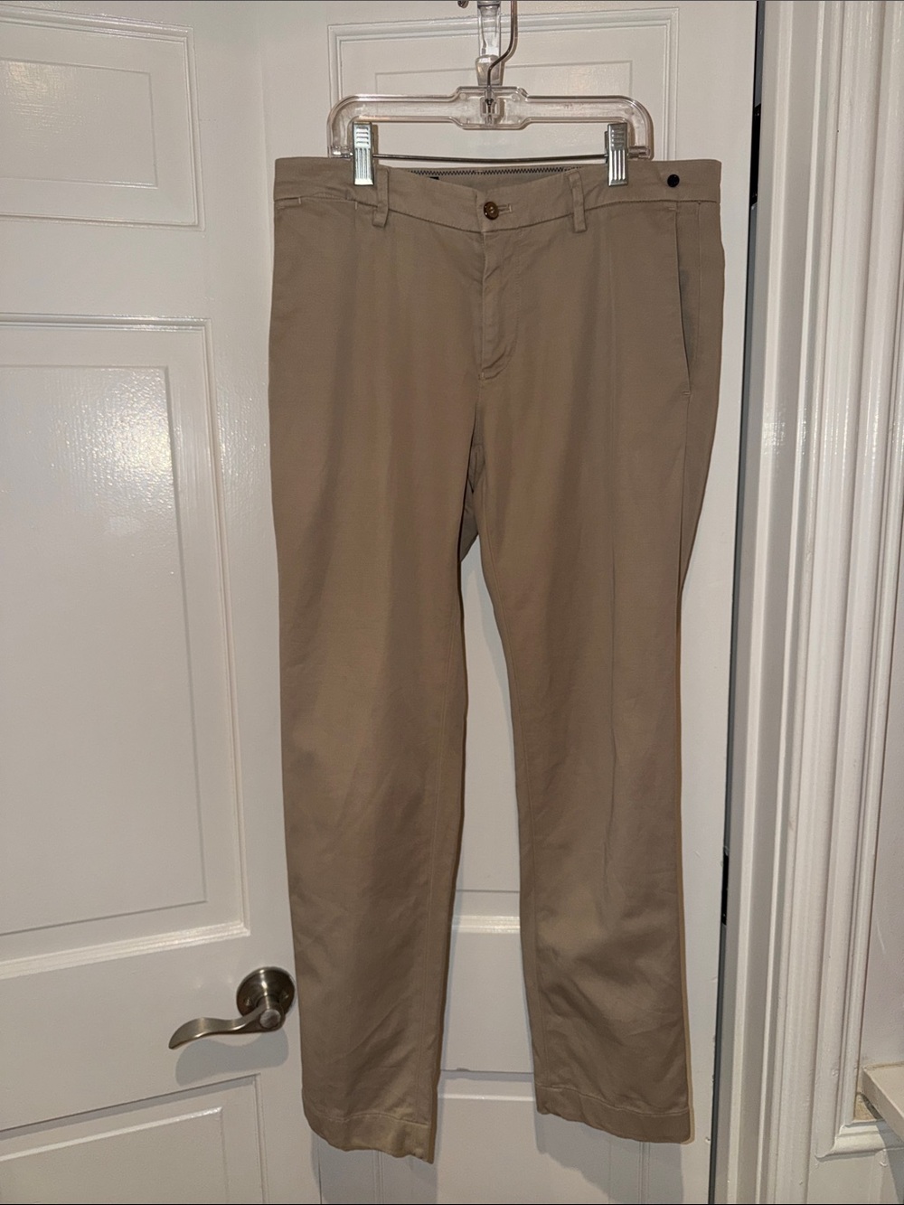 Men's Slim Straight Tan Chino Pants
